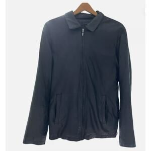 Bod & Christensen Mens Black Leather Zip Up Jacket 38
